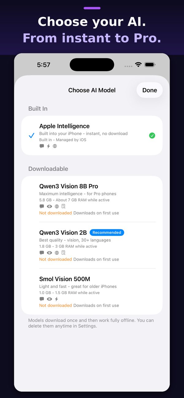 Choosing an AI model, from Apple Intelligence to Qwen3 Vision 8B Pro